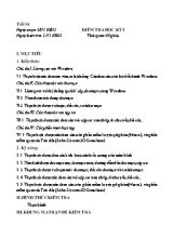 Đề kiểm tra thực hành Tin học 6 - Học kì I - Năm học 2015-2016